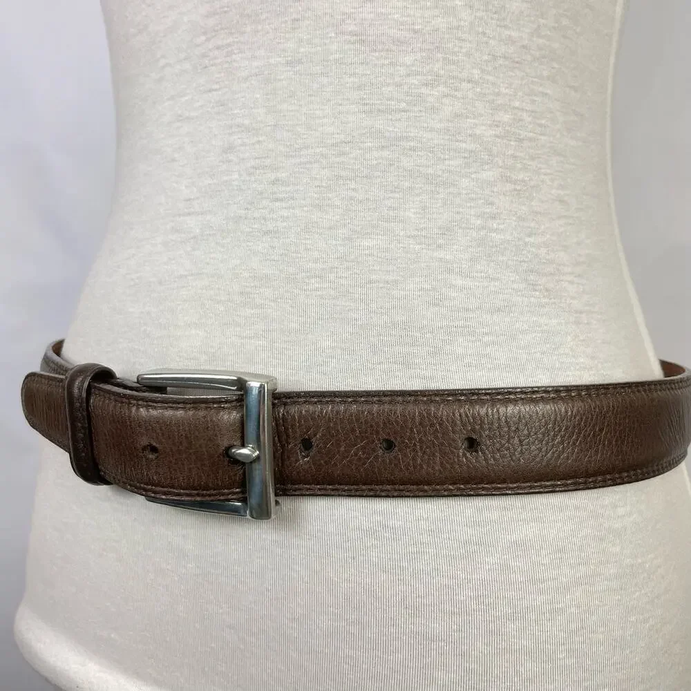 Brighton XS Women's Brown Leather Full Grain Glove Lining Simple Casual Belt